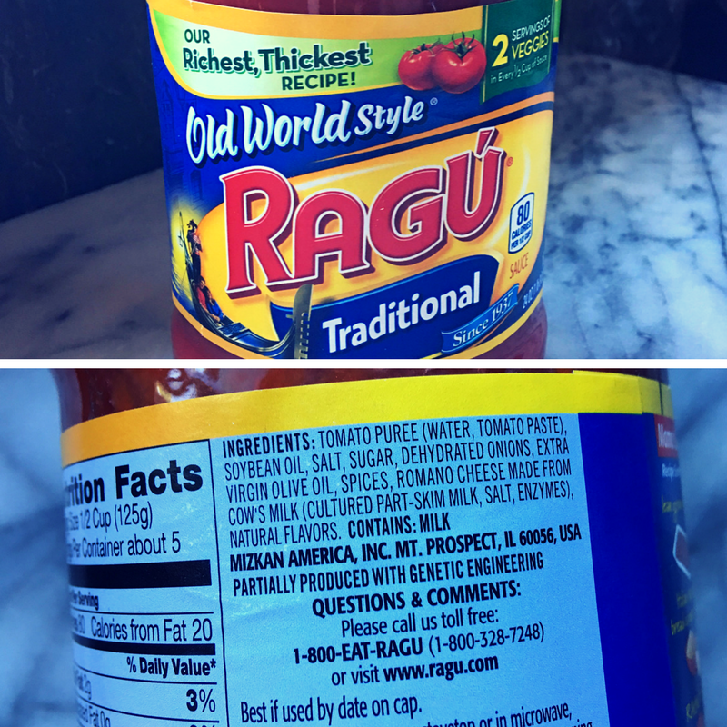 Ragu Jar Ingredients