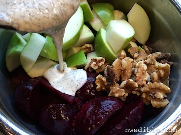 Beet Apple Salad with Yogurt Dill Dressing