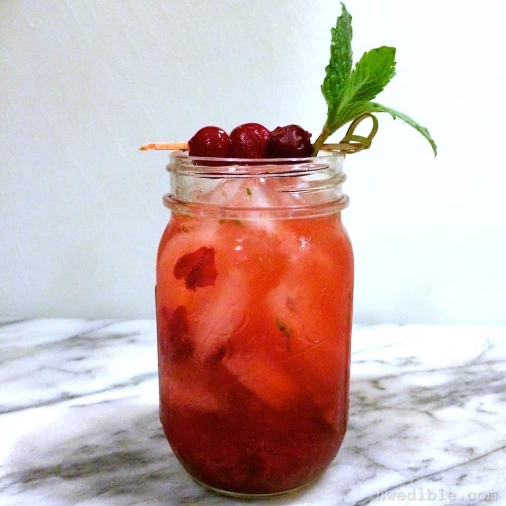 Tart Cherry Mint Mojito Glass