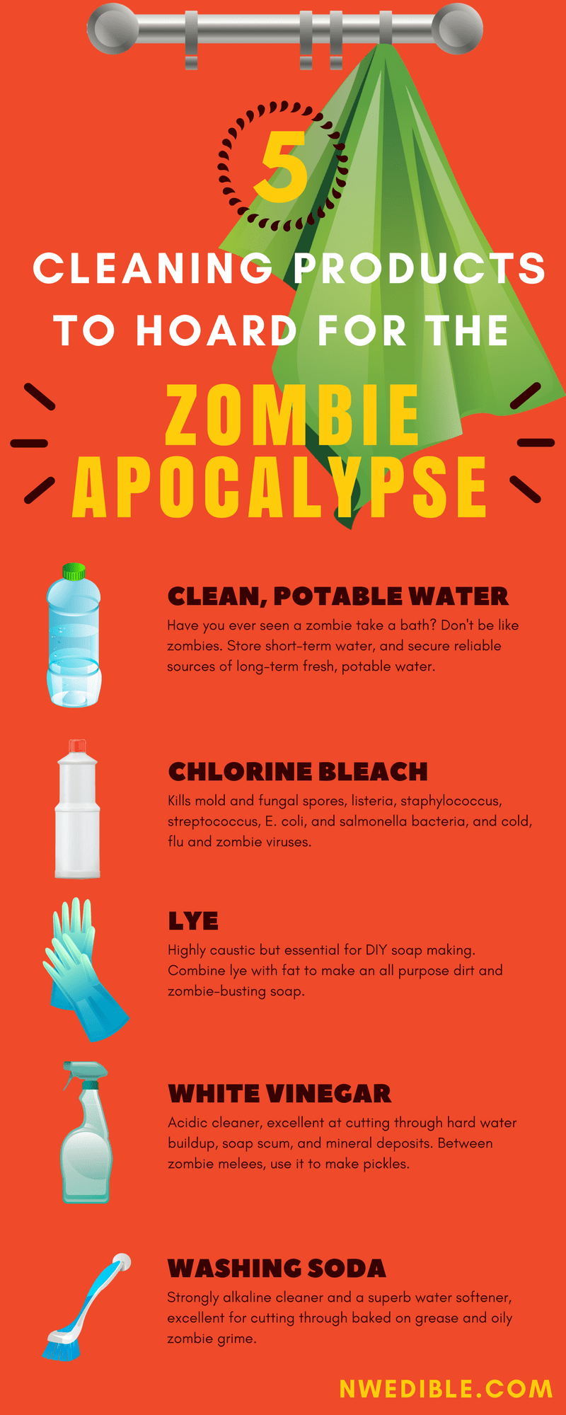 Cleaning Products Zombie Infographic