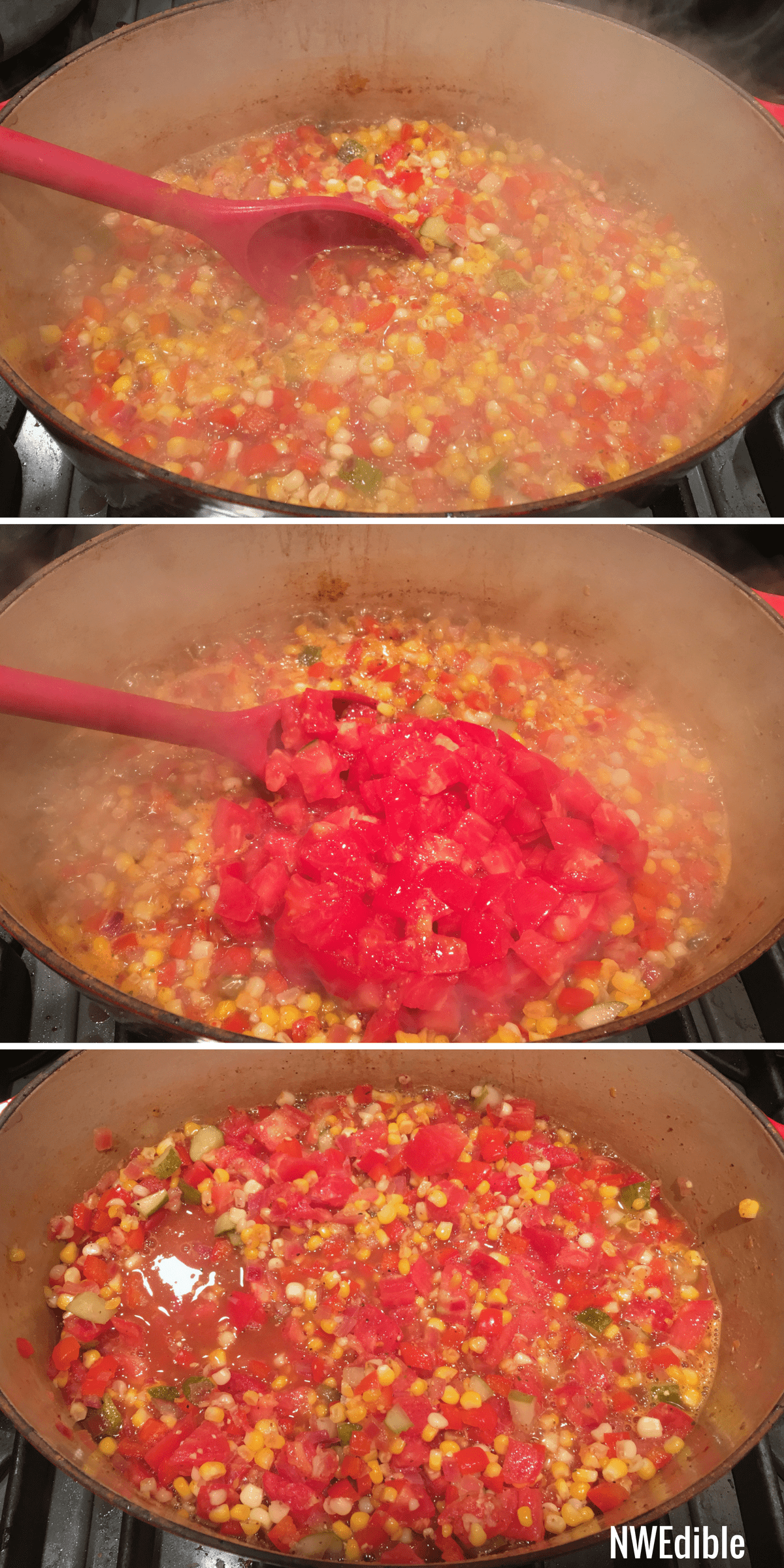 Old Bay Corn Relish Progress