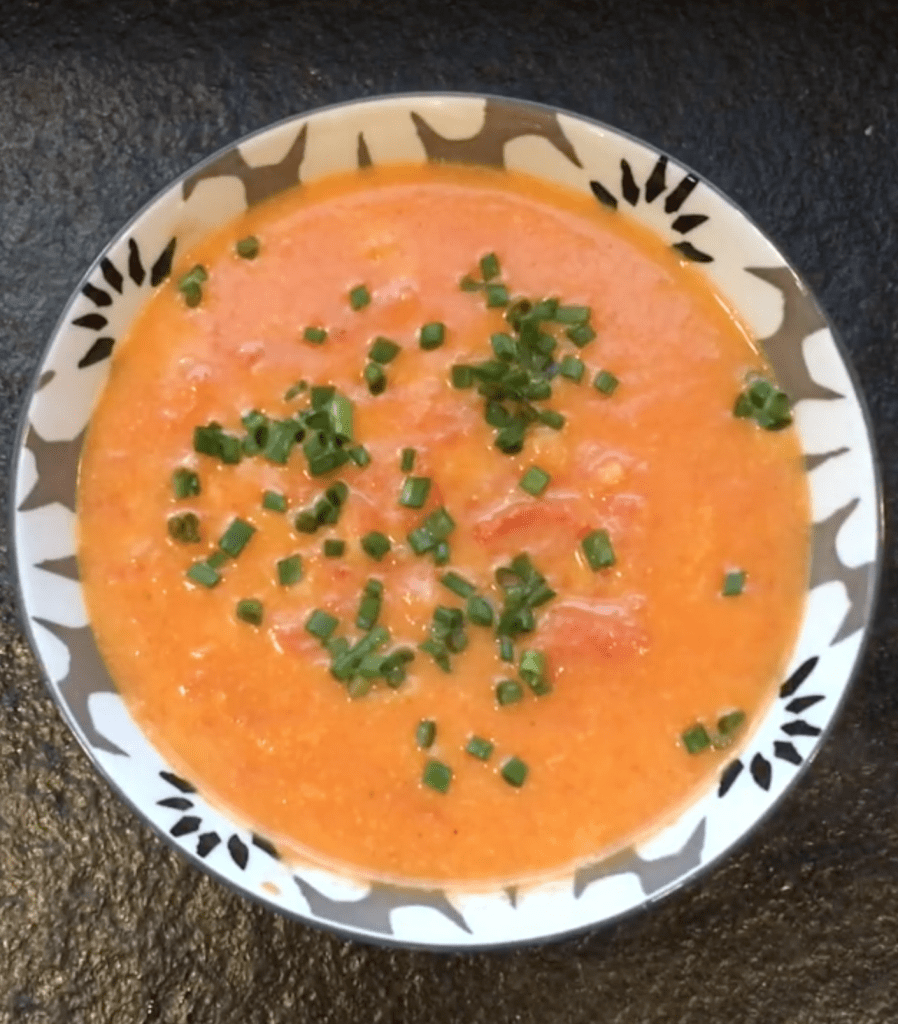 Creamy tomato ginger soup
