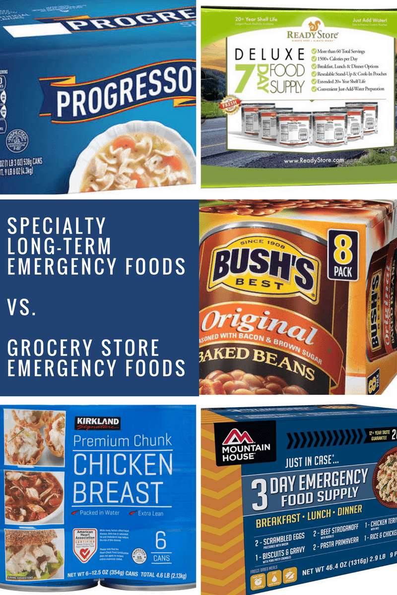 grocery store vs specialty long-term emergency food
